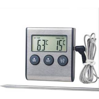👉 Thermo meter RVS 1 st Keuken voedsel thermometer Koken Vlees BBQ Met Timer Materialen benodigdheden 8720035467600