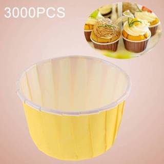 👉 Cupcake geel active 3000 PCs ronde laminering Cake Cup vormpjes chocolade Liner bak Cup, grootte: 5 x 3,8 3 cm (geel)