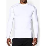 👉 Shirt wit zwart mannen Herenmock Under Armour ColdGear Compressie lange mouwen - Heren (Wit) 888376860721