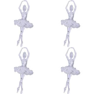 👉 4x Kerst hangdecoratie doorzichtige balletdanseres 17,4 cm