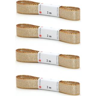 👉 Gouden 8x stuks hobby DIY linten 0,5 x 200 cm