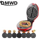 👉 Grill DMWD Multifunction Waffle Maker Electric Doughnut Ice Cream Cone Cake Oven Pan Eggette Machine 7 Plates Optional 3 EU Plug