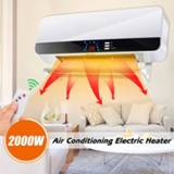 👉 Afstandsbediening LED Display Wall Mounted Air Conditioner Electric Heater Fan Household PTC Remote Control Timer Waterproof 3 Gear Warmer 220V