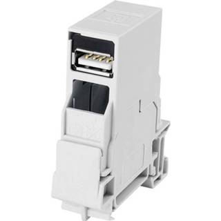 👉 Koppeling grijs Telegärtner J80023A0004 Draagrailconnector USB 2.0 Koppeling, inbouw Lichtgrijs 1 stuk(s) 4018359341206