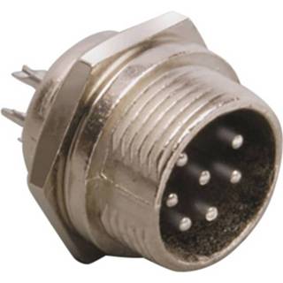 👉 BKL Electronic 0206016 Miniatuur-DIN-connector Stekker, inbouw verticaal Aantal polen: 7 Zilver 1 stuk(s)