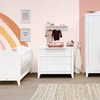 👉 Commode wit baby's Bopita Evi Babykamer | Bed 60 x 120 cm + Kast 3-Deurs