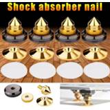 👉 Luidspreker goud 1 Set /4 Of Gold Speaker Tips Insulating CD Amplifier Turntable Foot Double Sided Adhesive