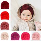 Beanie nylon meisjes baby's kinderen Yundfly Knot Round Ball Infant Newborn Caps Cotton Blend Turban Girls Stretchy Hat Baby Kids Hair Accessories