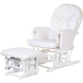 👉 Schommelstoel wit leer Childhome Gliding Chair Met Voetsteun 5420007157258