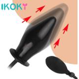 👉 Dilator silicone vrouwen IKOKY Inflatable Anal Plug Backyard Massager Sex Toys for Women Men Adult Products Expandable Butt