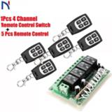 👉 Afstandsbediening Wireless Remote Control RF Switch 433mhz DC 12V 4CH 4 Channel Relay Receiver Module Transmitter