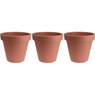 👉 Terracotta bloempot 3x stuks bloempotten/plantenpotten van 35 cm