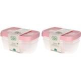 👉 Bewaarbak roze kunststof 6x Voorraadbakjes/bewaarbakjes 1,2 liter
