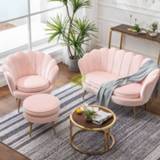 👉 Sofa roze Pink Golden Iron Metal Velvet Royal Crown Single Double Three-seat Dressing Chair Coffee Living Room Garden Princess Prince