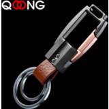 👉 Keychain alloy leather QOONG 2020 High-Grade Genuine Men Bag Pendant Elegant Business Car Key Chain Ring Holder Jewelry Y58