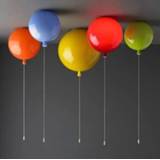 👉 Ballon Dia 25cm 6 Colors Balloon Acrylic Pendant Light fixture home deco Bedroom Children Room E27 Energy-saving Lamps Lamp