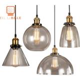 👉 Hanger grijs Loft Vintage Pendant Lights Glass Lamps Industrial Hang lamp Smoky Grey Lamparas De Techo Colgante Modern Lustre Pendent