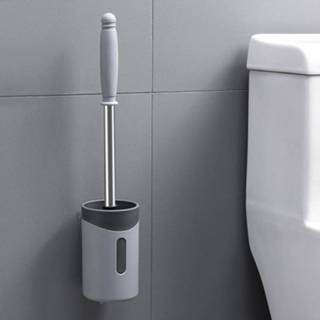 👉 Toiletborstel grijs RVS active Wandgemonteerde Home Soft Brush (grijs)