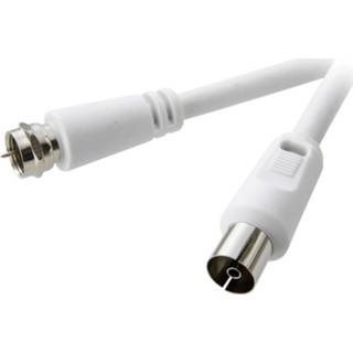 👉 SpeaKa Professional Satelliet, Antenne Aansluitkabel [1x F-stekker - 1x Antennebus 75 Ω] 5.00 m 90 dB Wit