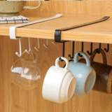 6 Hooks Under Shelf Mug Cup Cupboard Kitchen Organiser Hanging Rack Holder