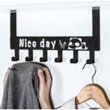 👉 Organizer titanium steel 6-Hook Bathroom Hanger Home Kitchen Hooks Over Door Hanging Storage Rack Holder keys wall