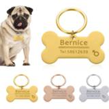 Keychain Personalized Pet ID Tag Engraved Name for Cat Puppy Dog Collar Pendant Keyring Bone Accessories