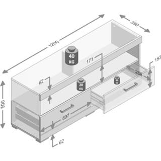 👉 Wit active Tv/hifi-standaard betongrijs en glanzend 4029494117533