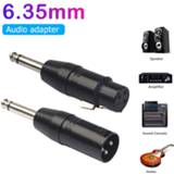 👉 Audioplug 6.35mm Mono Male to XLR 3 Pin Female/Male Audio Plug Converter Adapter Connector for Headphone Microphone Power Amplifier Guitar