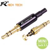 👉 Earphone 1pc MINI Jack 3.5mm Aluminum 3Pole Gold-plated Stereo Adapter with Tail plug clamps Cable clip For DIY Headset