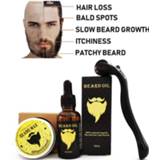 👉 Serum Beard Growth Kit, Derma Roller+ Oil+ Balm, Facial Hair Roller for Men