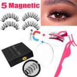 👉 Tweezer LEKOFO 2020 Magnetic Eyelashes Lot with 5 Magnet Mink Eyelashe Reusable 3D False Eye lashes Makeup faux cils magnetique Tweezers