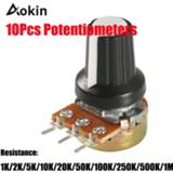 Potentiometer 50 5 10 K 100 OHM WH148 3Pin 15 millimeters Filter axis 3 B10K Linear Taper Rotary Terminal for Arduino diy