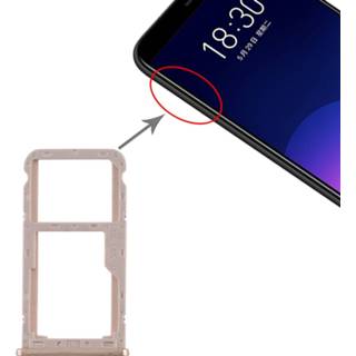 👉 SIM-kaarthouder + SIM / Micro SD-kaarthouder voor Meizu M6T (goud)