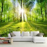 👉 Sofa Custom Wall Cloth Wallpaper 3D Forest Sunshine Nature Landscape Mural Living Room TV Bedroom Home Decor Coverings