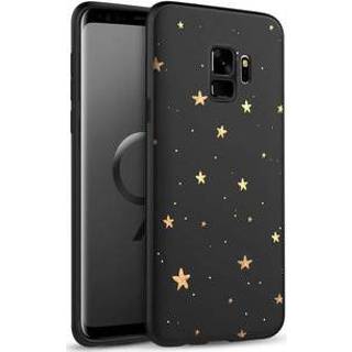 👉 Goud unisex unicolor zwart TPU Design voor de Samsung Galaxy S9 hoesje - Sterren / 8719295269482