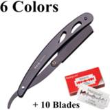 Scheermesje steel Professional Male Female Shaving Barber Tools Hair Cut Razor Folding Knife Stainless razors 1Pcs + 10 Blades A6102