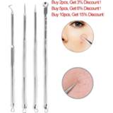 👉 Make-up remover zwart 4pcs Blackhead Blemish Removers Acne Pimple Belmish Extractor Vacuum ExtrusionAcne Stick Against Black Dots Tools For Face Clean