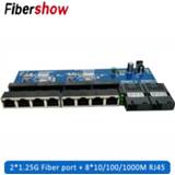 Ethernet switch fiber Gigabit Optical Media Converter PCBA 8 RJ45 UTP and 2 SC Port 10/100/1000M Board PCB