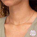 👉 Hanger zilver vrouwen ROXI 925 Sterling Silver Crystal Necklaces & Pendant Statement Neckalce for Women Clavicle Chain Necklace Choker Collier Femme