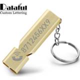 👉 Keychain Customized Whistle Double Pipe High Decibel Outdoor Emergency Survival Engraved Logo Name Anti-lost EDC Keyrings K383