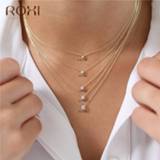 Zirconia zilver goud vrouwen CANNER 925 Sterling Silver Necklace Women Cubic Jewelry CZ Crystal Choker Gold Color Collier H40