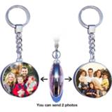 👉 Keychain baby's DIY Double Side Photo Custom Personalized Keyrings Customized Glass Cabochon Family Lovers Baby metal Key chain Gifts
