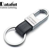 Keyring leather Dalaful Custom Lettering Keychain Genuine Men's Simple Key chains Holder Keyfob For Car Accessories Gift K212