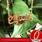 👉 Goud steel vrouwen Custom Name Necklace For Women Personalized Gold Heart Ribbon Nameplate Stianless Chain Choker BFF Jewerly Gift