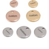 👉 Goud rose steel 100pcs Gold/Rose Gold 6mm/8mm/10mm Stainless Blank Stamping Dog Tags Charms Personalized with Any Words