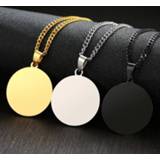 👉 Steel vrouwen mannen Vnox Free Custom Engraving Name Love Logo Info Coin Necklaces for Women Man with Stainless Chain 24