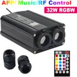 👉 RGBW 32W LED Fiber Optic Engine Smart Bluetooth /Music /RF Remote Control double Head Light Source for All Fiber Optic Cable