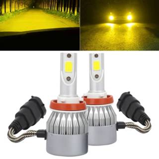 Gouden active 2 STUKS H8 / H9 H11 18W 1800 LM 3000K IP68 Casnbus Constante stroom auto LED-koplamp met COB-lampen, DC 9-36V (gouden licht) 6922088453490