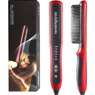 👉 Straightener Hair Iron Straightening Comb Multifunctional Electric Hot Men Beard Brush Grooming Kit