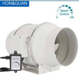 👉 6'' Ventilation Inline Duct Fan with Variable Speed Controller; EC Motor 110V-240V Exhaust Fans; Controller in 0 to 100%